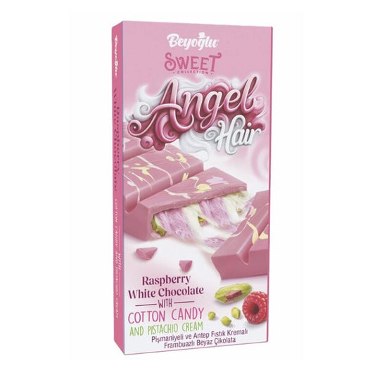 Buy BEYOGLU ANGEL HAIR RASPBERRY WHITE CHOCLATE WITH COTTON CANDY&PISTACHIO 170g 6 pcs from JJ Trading Inc. Wholesale grocery supplies, best prices, and shipping across the USA.