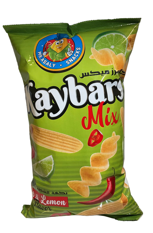 MR ASALY CHIPS KAYBARS MIX HOT AND LEMON 100g X 16Pcs