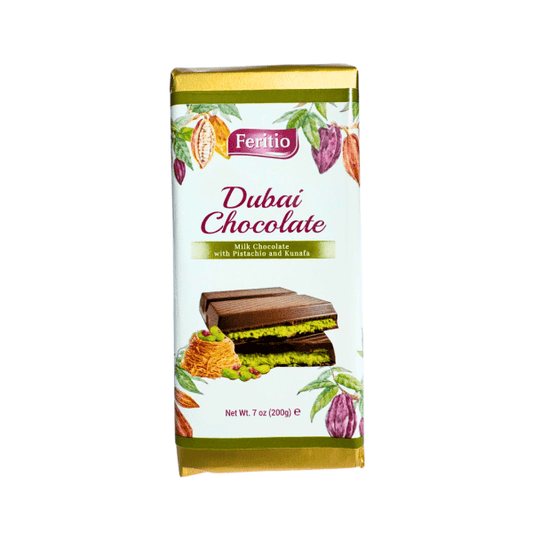Buy FERITIO DUBAI CHOCOLATE 200g 6pcs from JJ Trading Inc. Wholesale grocery supplies, best prices, and shipping across the USA.