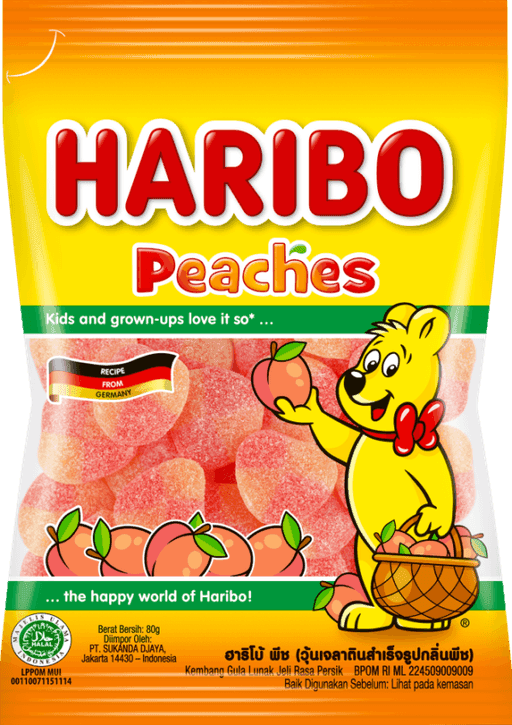Haribo Peaches 80g X 30Pcs Peaches