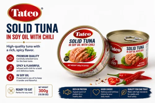 TATCO SOLID TUNA IN SOY OIL WITH CHILI 5oz X 48Pcs