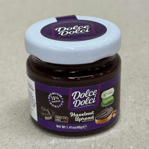 DOLCE DOLCI HAZELNUT SPREAD ORIGINAL EXTRA 40g 42 pcs (WITH COCOA) BITTER (13% HAZELNUT)
