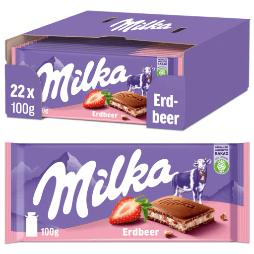MILKA STRAWBERRY YOGURT CHOCOLATE 100g 22PCS