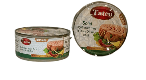 TATCO SOLID LIGTH TUNA IN OLIVE OIL WITH CHILI 5oz X 48Pcs