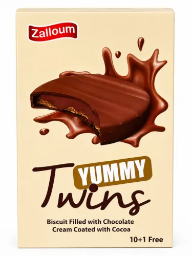 TWINS COATED BISCUIT WITH CHOCOLATE CREAM 6 BOXES 11PCS