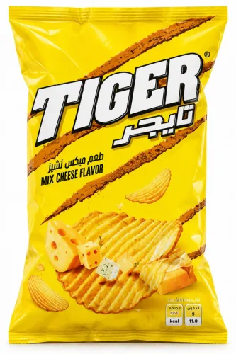 TIGER CHIPS MEGA  MIX CHEESE 180G 8PCS