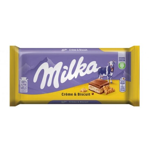 MILKA 100G CREAM & BISCUIT 18CT
