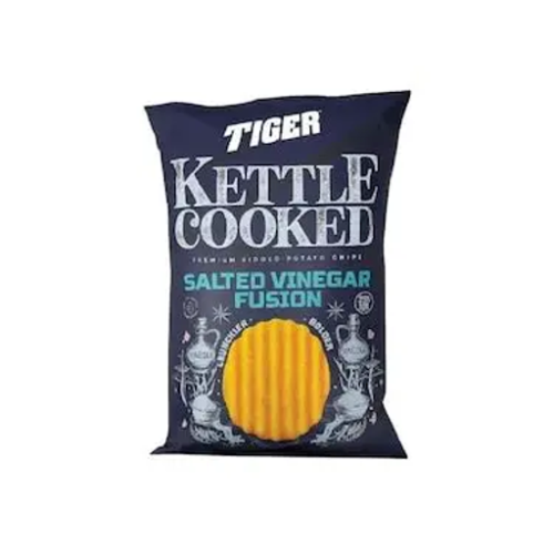 TIGER CHIPS KETTLE COOKED 120G 10PCS SALTED VINEGAR FUSION
