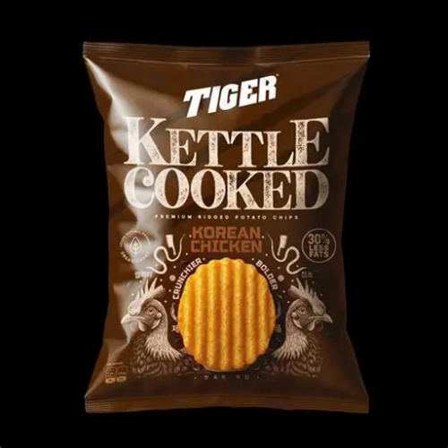 TIGER CHIPS KETTLE COOKED 120G 10PCS KOREAN CHICKEN