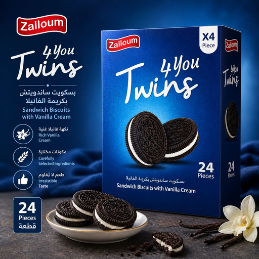 TWINS 4 DARK SANDWICH BISCUIT 24 PCS