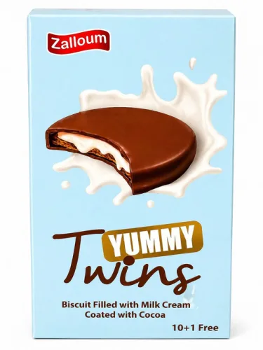 TWINS COATED BISCUIT WITH MILK CREAM 6 BOXES 11PCS