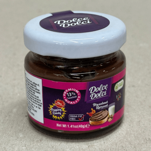 DOLCE DOLCI HAZELNUT SPREAD ORIGINAL EXTRA 40g 42 pcs (WITH COCOA) POPPING CANDY (13% HAZELNUT)