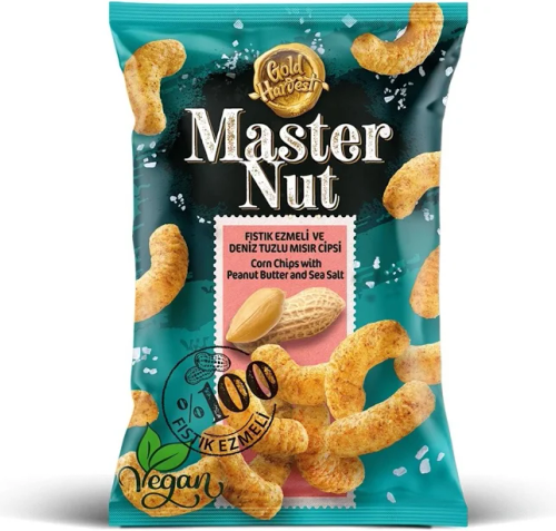 MASTER NUT CORN CHIPS WITH PEANUT BUTTER & SEA SALT 100G 16PCS