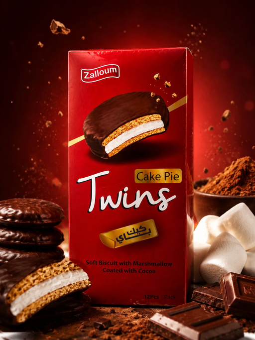 TWINS BISCUIT WITH MARSHMALLOW 6BOXES/12PCS CAKE PIE BOX