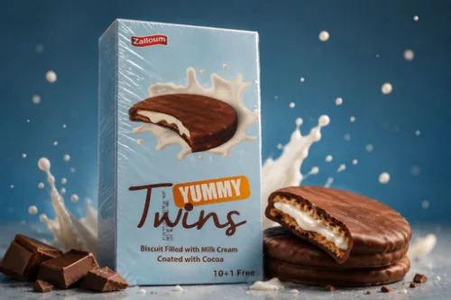 b7e9b148bd8a339807d4ad284e30a2dd TWINS BISCUIT FILLED WITH MILK CREAM COATED WITH COCOA YUMMI 6BOXES/11PCS