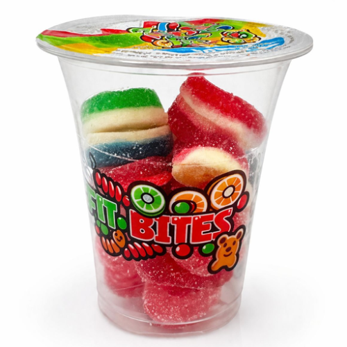 CUP CANDY FUN BITES 16OZ X 14PCS GUMMY WORM FUN
