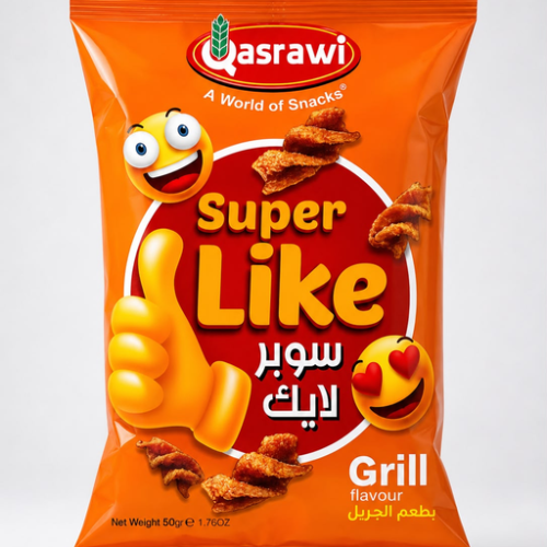 QASRAWI SUPER LIKE CHIPS GRILL FLAVOR 50G / 40 PCS