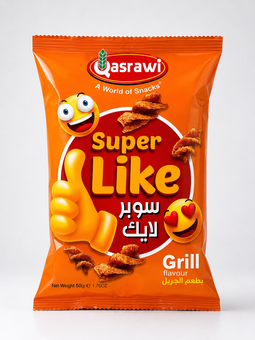 QASRAWI SUPER LIKE CHIPS GRILL FLAVOR 50G / 40 PCS