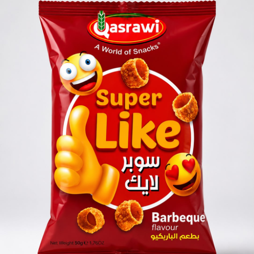 QASRAWI SUPER LIKE CHIPS BARBEQUE FLAVOR 50G/40 PCS