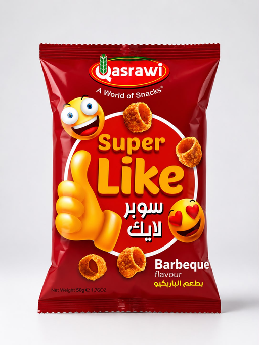 QASRAWI SUPER LIKE CHIPS BARBEQUE FLAVOR 50G/40 PCS