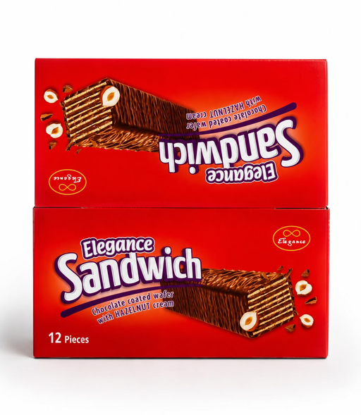 ELEGANCE SANDWICH 50G HAZELNUT 12PCS