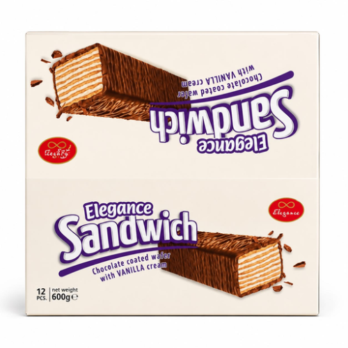 ELEGANCE SANDWICH 50G VANILLA 12PCS