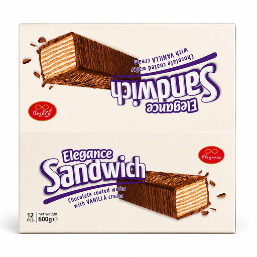 ELEGANCE SANDWICH 50G VANILLA 12PCS