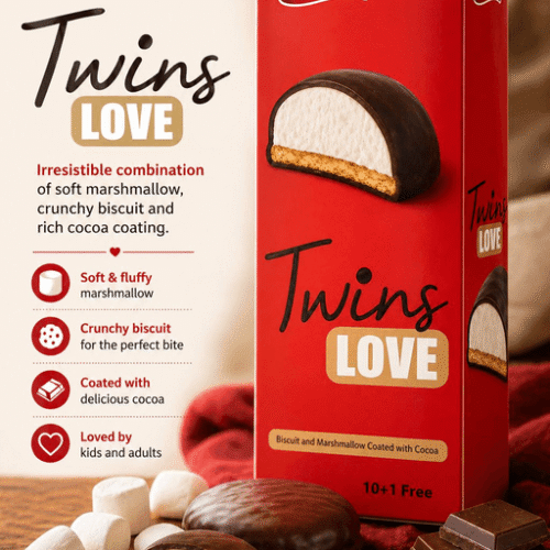 TWINS LOVE BISCUIT AND MARSHMALLOW COCOA 11CT