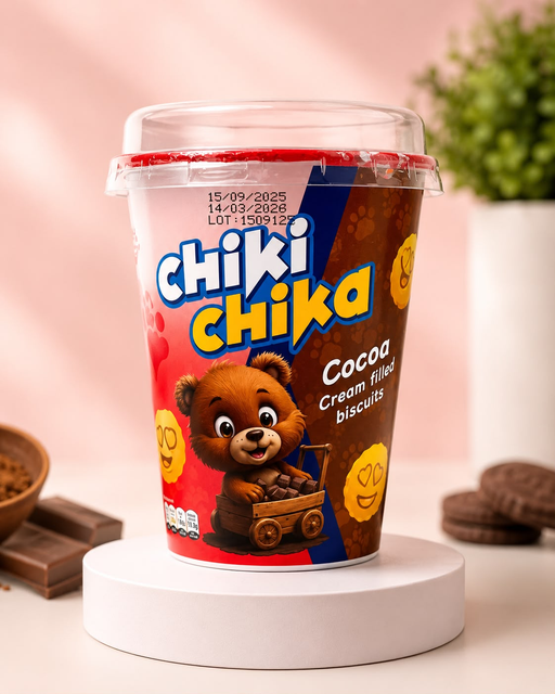 CHIKI CHIKA COCOA AND CREAM FILLED BISCUITS 125GX24PCS