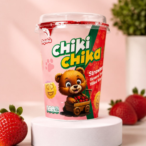 CHIKI CHIKA STRAWBERRY FILLED BISCUITS 125GX24PCS