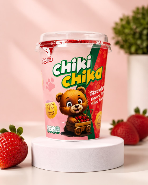 CHIKI CHIKA STRAWBERRY FILLED BISCUITS 125GX24PCS