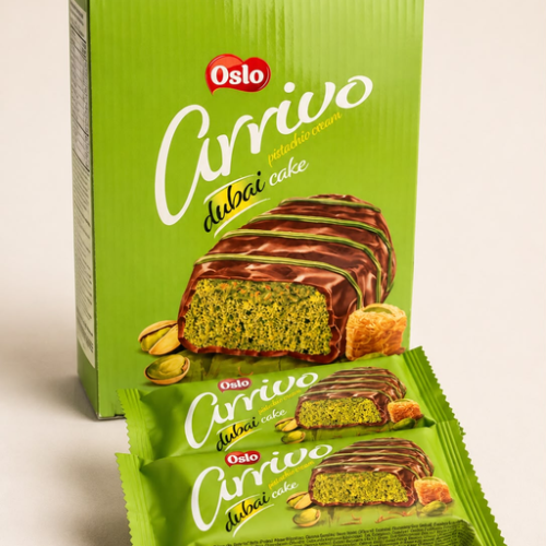 OSLO DUBAI CAKE PISTACHO CREAM 40GMX12PCS