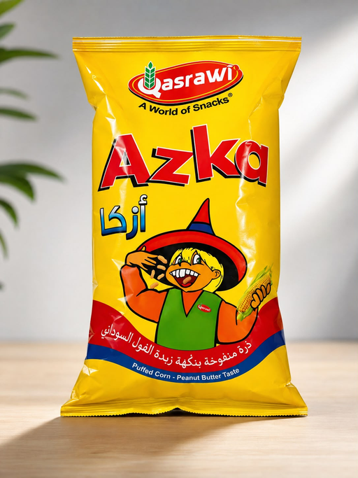 QASRAWI AZKA CHIPS PEANUT BUTTER FLAVOR 100G / 12PCS