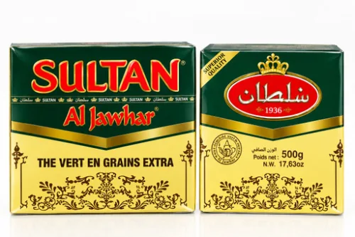 GREEN TEA SULTAN ALJAWHAR 500GX24PCS