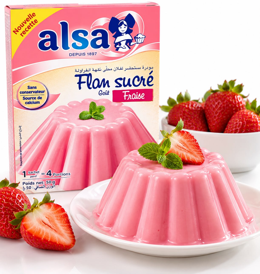 FLAN ALSA STRAWBERRY 50GX16PCS