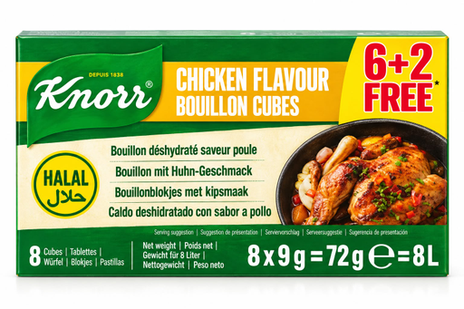 KNORR HALAL CHICKEN CUBES 72GX24PCS