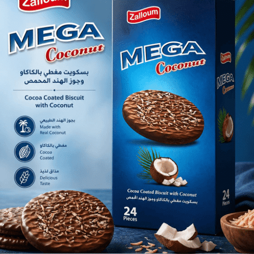 MEGA TWO COCOA BISCUIT WITH COCONUT 12PCS BOX