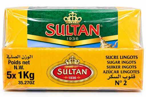 SULTAN YELLOW SUGAR CUBES FOR TEA 1KGX5PCS