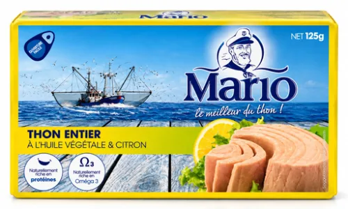 MARIO TUNA WITH LEMON IN VEGETABLE OIL 125GX50