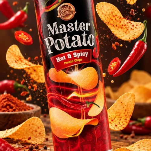 MASTER POTATO HOT & SPICY POTATO CHIPS 110G 14PCS