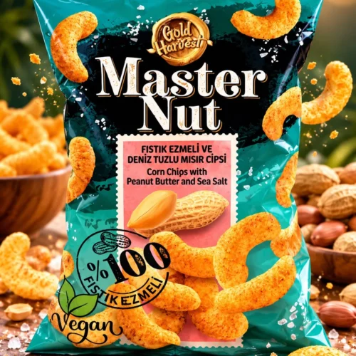 MASTER NUT CORN CHIPS WHIT PEANUT BUTTER & SEA SALT 100G 16 PCS