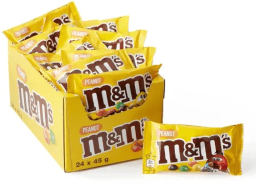 bac57ceb2d551798ef92ead650cfea43 M&Ms PEANUT CHOCOLATE CANDIES 45g 24 pcs